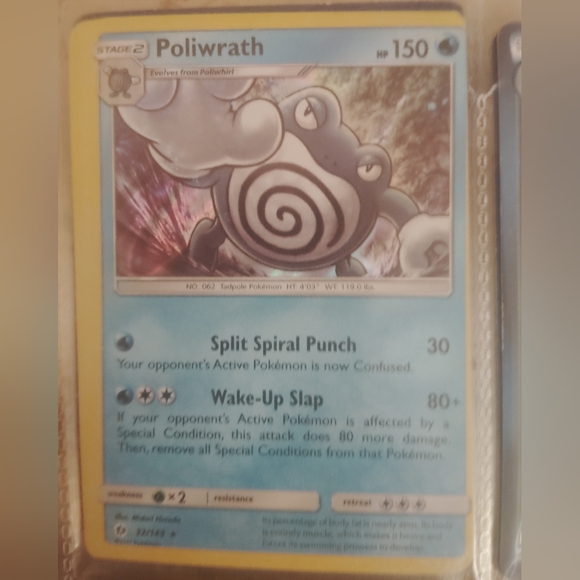 Poliwrath Card# 32/149  Reverse Halo Half Art Midori Haroda (Miscut) Shadowless - Picture 2 of 9
